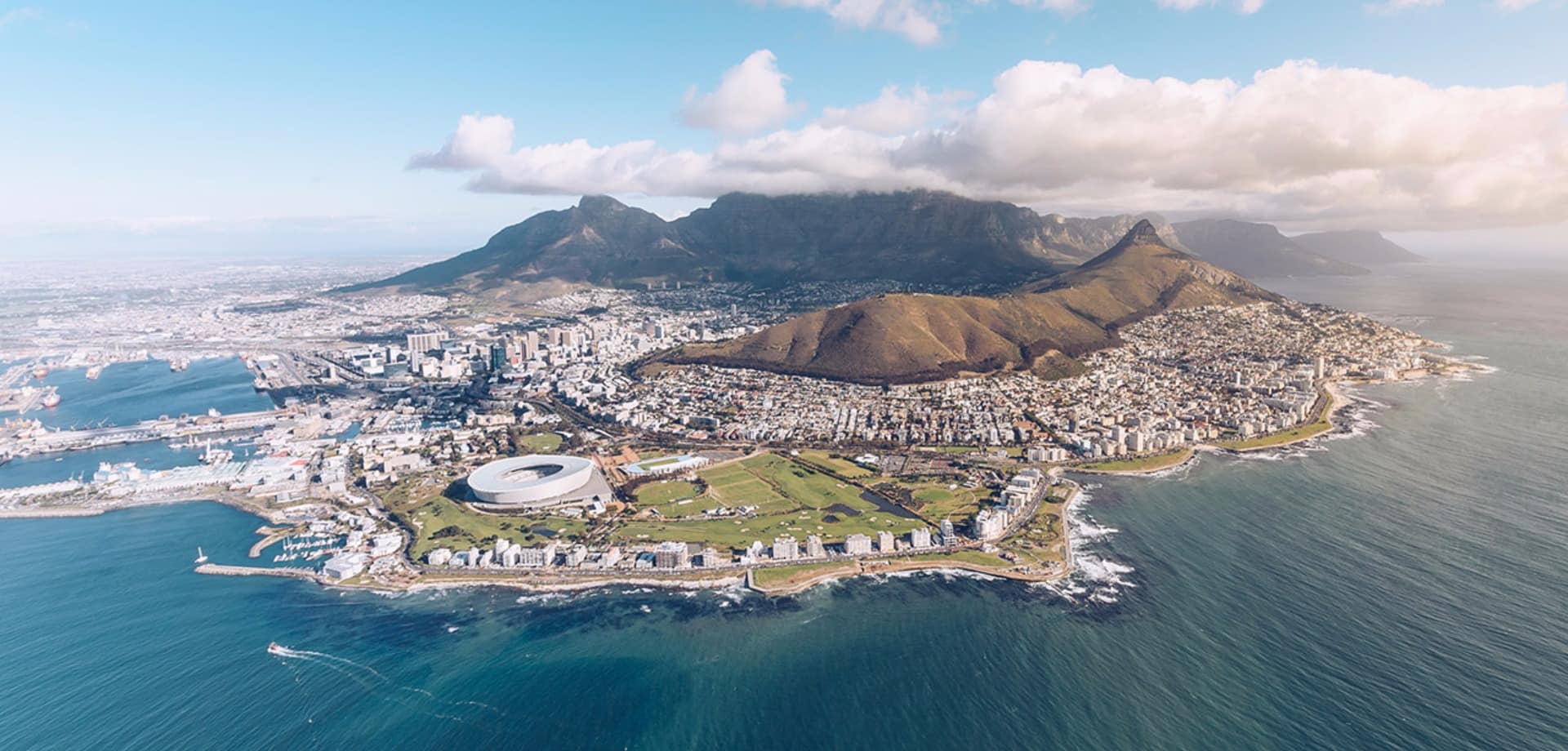 Vista aérea de Cape Town, África do Sul